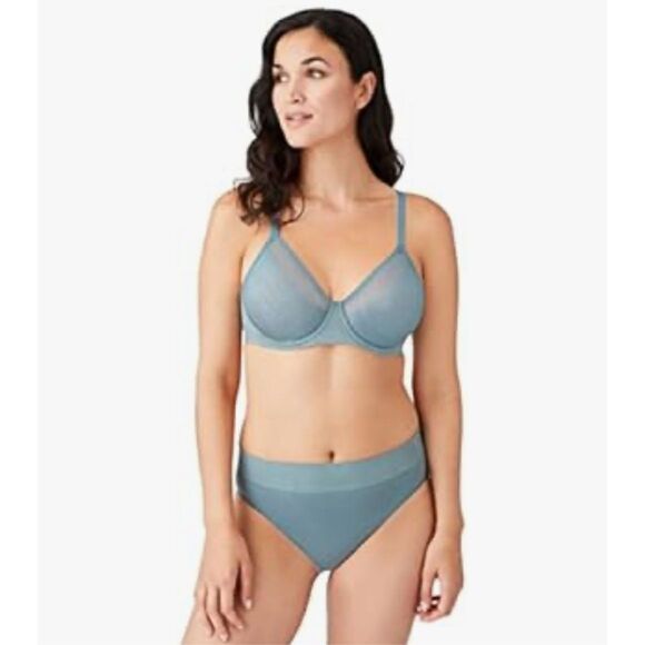 WACOAL NWT Women’s Elevated Allure Full Figure Bra Underwire 32DD Blue - Picture 4 of 5